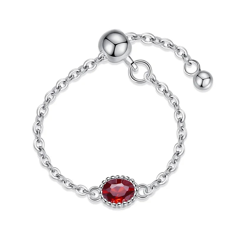 Fashion Romantic Sweet Heart Chain Ring Sizable DA1885