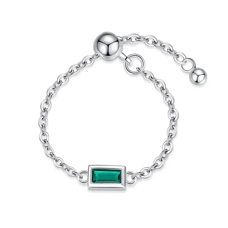 Fashion Romantic Sweet Heart Chain Ring Sizable DA1885