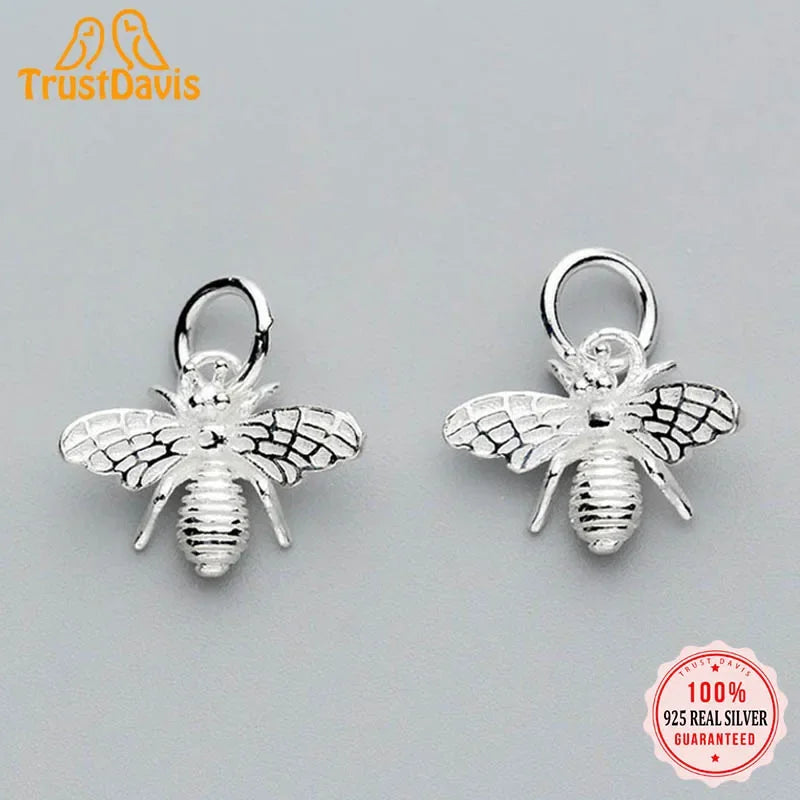 3D Busy Bees Charm Pendant DIY Accessories Jewelry DZ117