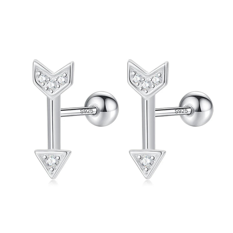 Arrow Shiny Screw Stud Earrings DG0136