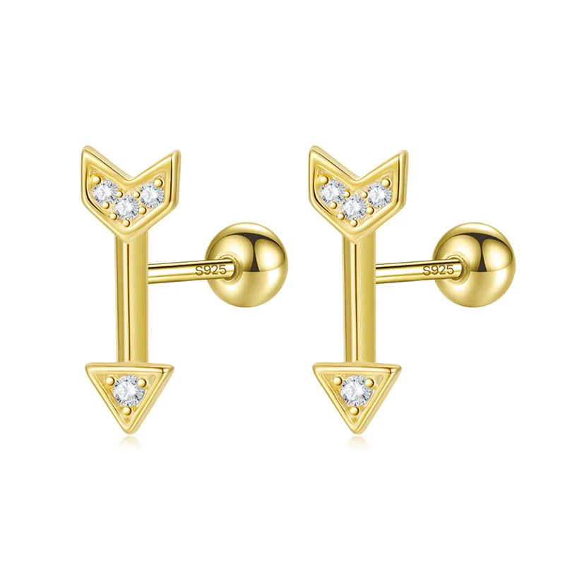 Arrow Shiny Screw Stud Earrings DG0136