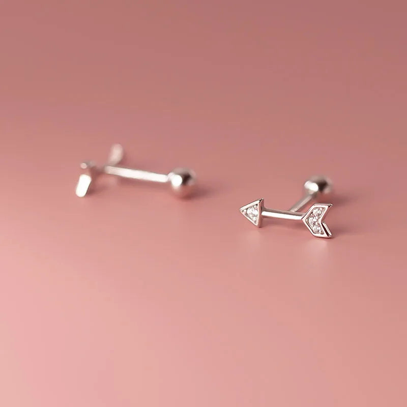 Arrow Shiny Screw Stud Earrings DG0136