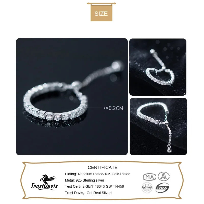 Fashion Sweet CZ Chain Ring Sizable DA2375