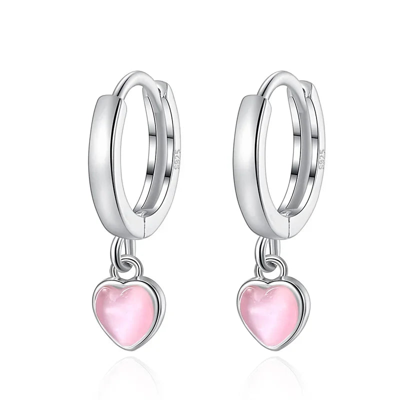 Fashion Sweet Heart Drop Charm Hoop Earring DA2289