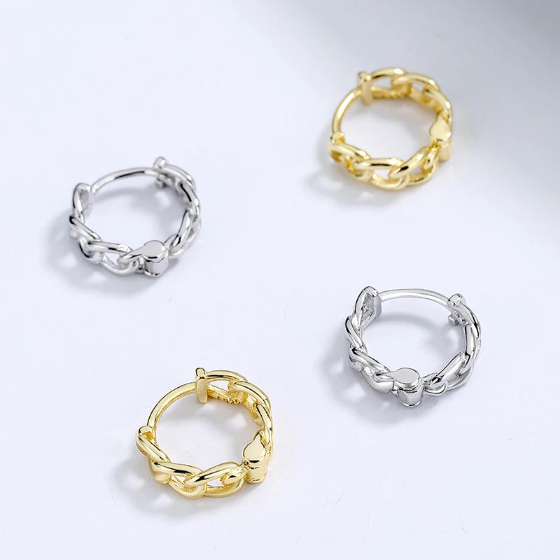 Hollow Knit Chain Hoop Earrings For Women Wedding Party Fine Jewelry DA2512