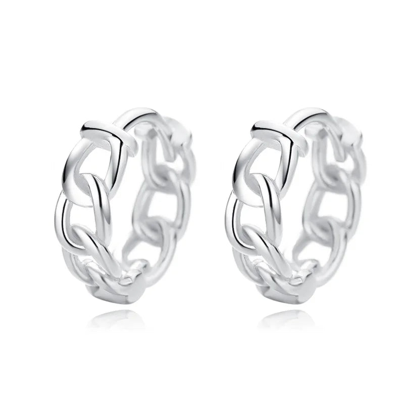 Hollow Knit Chain Hoop Earrings For Women Wedding Party Fine Jewelry DA2512