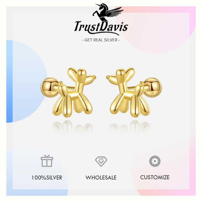 Sweet Animal Dog Screw Stud Earrings DA2726