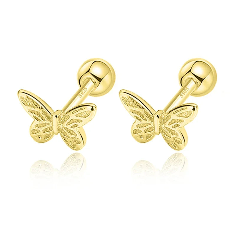 Sweet Butterfly Bear Screw Stud Earrings DG0013