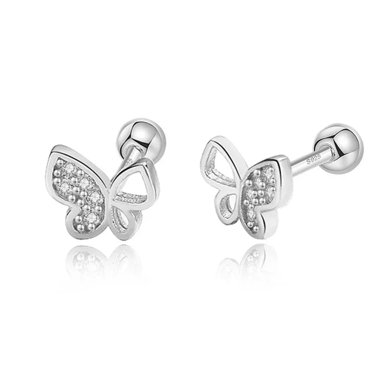Sweet Butterfly Bear Screw Stud Earrings DG0013
