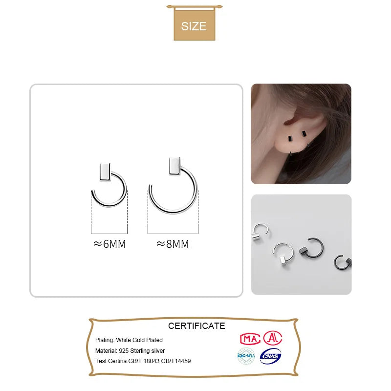 Fashion Sweet Mini Square Charm Stud Earrings DA2019