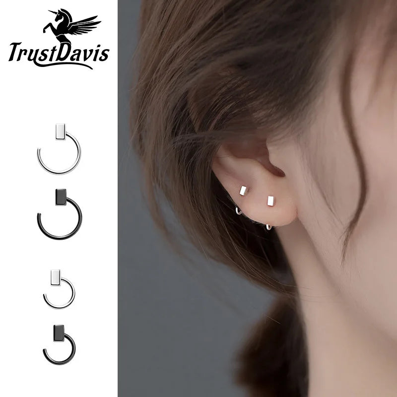 Fashion Sweet Mini Square Charm Stud Earrings DA2019