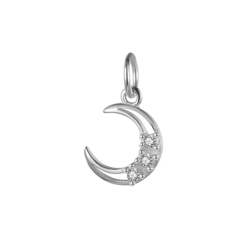 Moon Shiny CZ Charm Pendant DIY Accessories DZ410