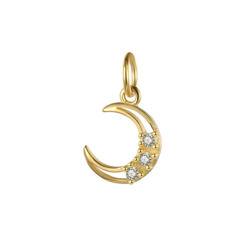 Moon Shiny CZ Charm Pendant DIY Accessories DZ410