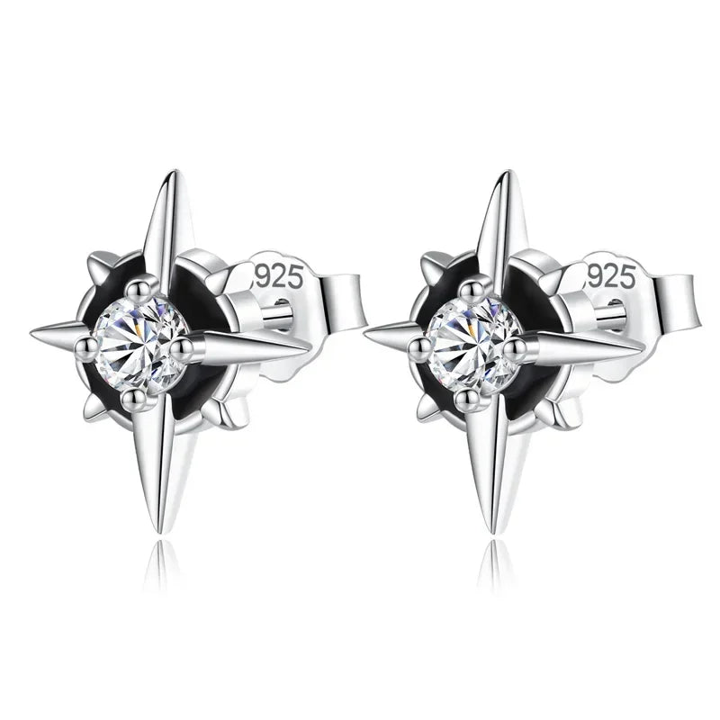 Fashion Sweet Star Black CZ Stud Earrings DA2528