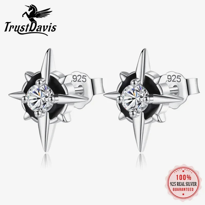 Fashion Sweet Star Black CZ Stud Earrings DA2528