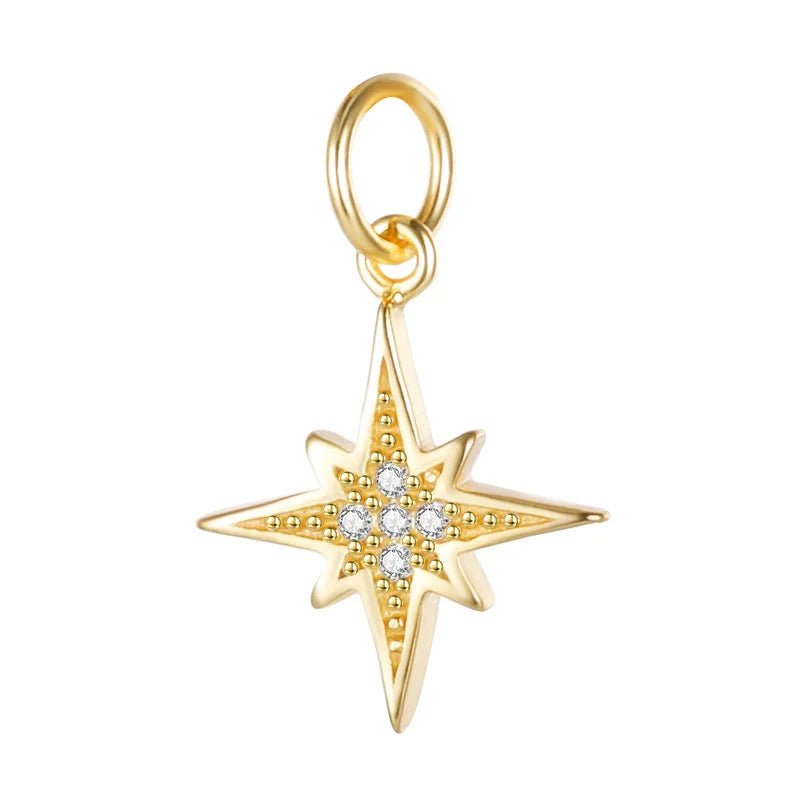 Star CZ Charm Pendant DIY Accessories Fine Jewelry Wholesale DZ12