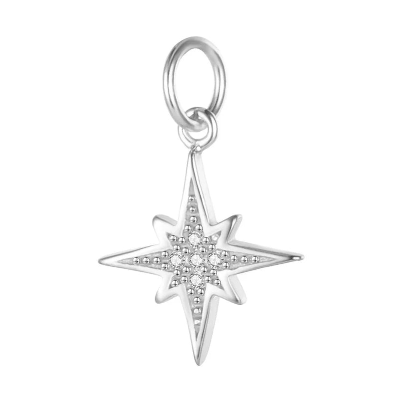 Star CZ Charm Pendant DIY Accessories Fine Jewelry Wholesale DZ12