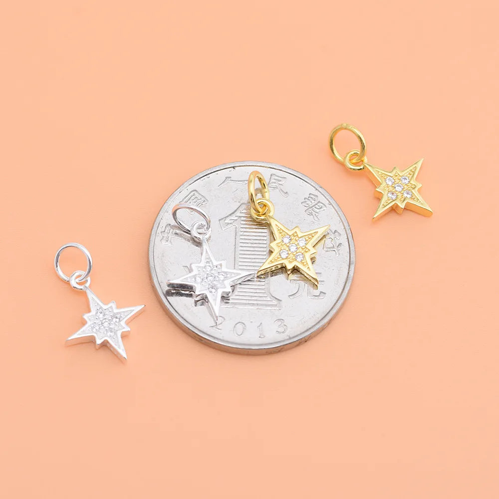 Star CZ Charm Pendant DIY Accessories Fine Jewelry Wholesale DZ12