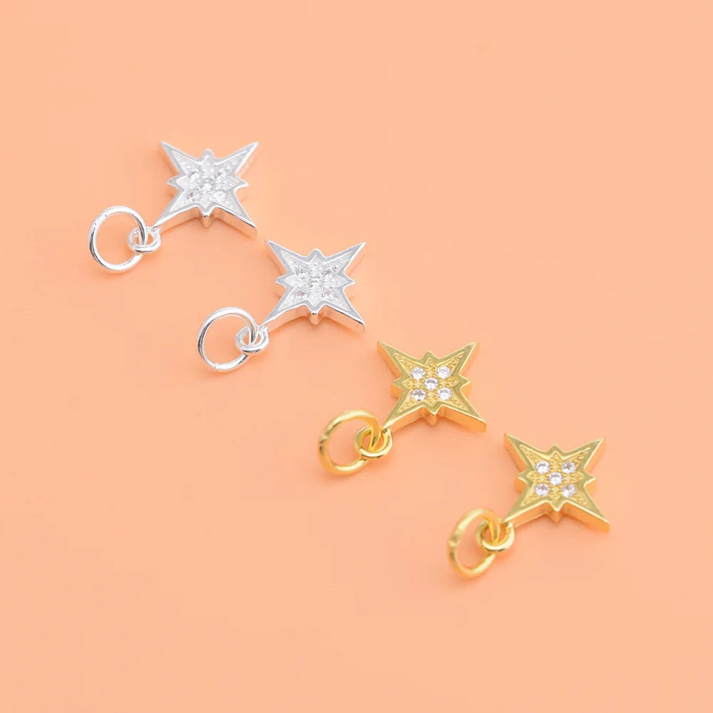 Star CZ Charm Pendant DIY Accessories Fine Jewelry Wholesale DZ12