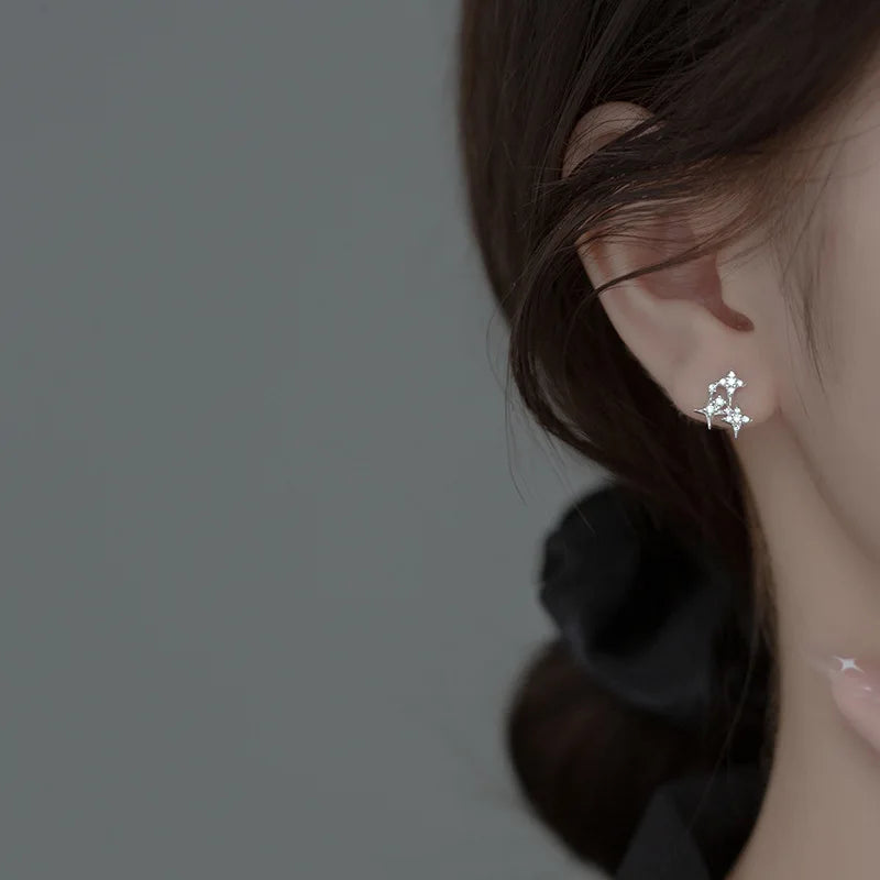 Sweet Star CZ Stone Charm Stud Earrings DA2487