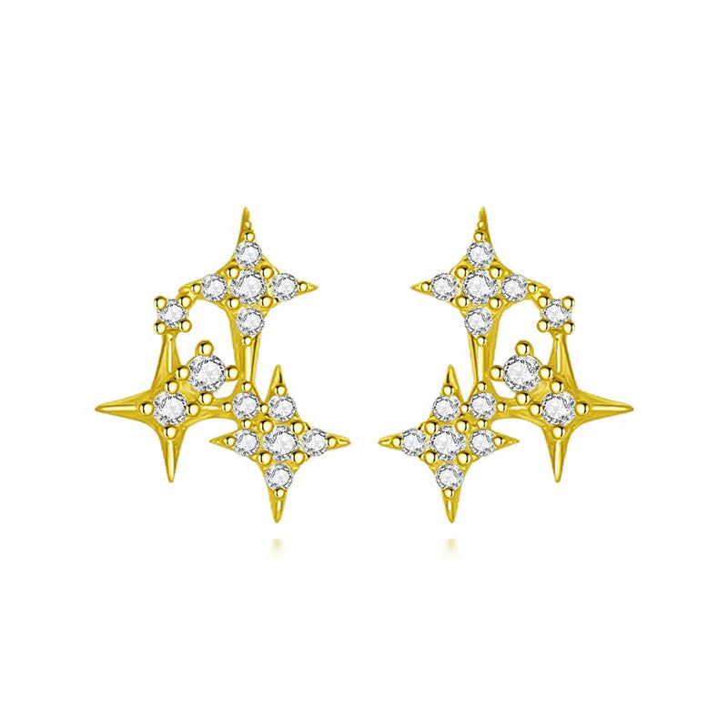 Sweet Star CZ Stone Charm Stud Earrings DA2487