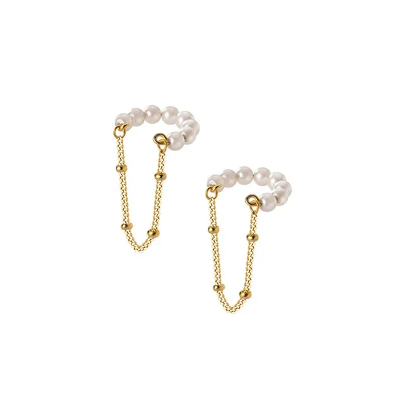 Fashion Synthesis Pearl Chain Clip Earrings DA2361