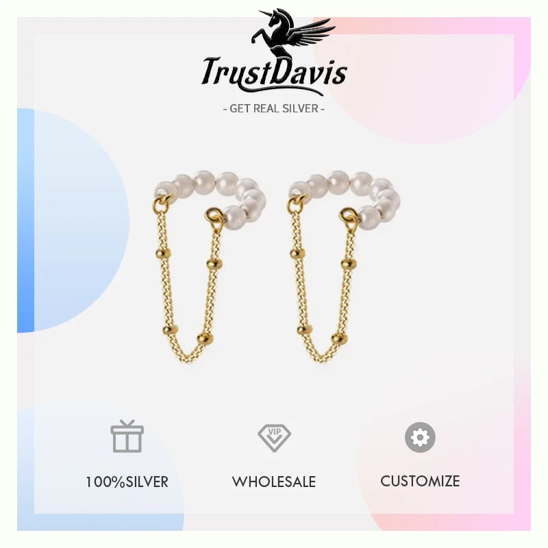 Fashion Synthesis Pearl Chain Clip Earrings DA2361