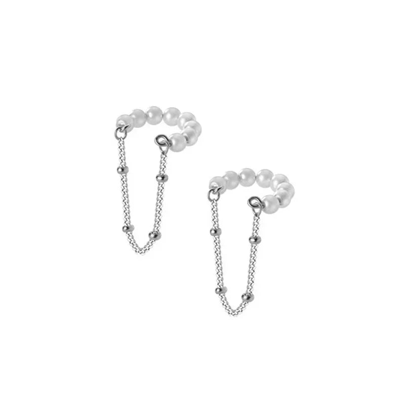Fashion Synthesis Pearl Chain Clip Earrings DA2361