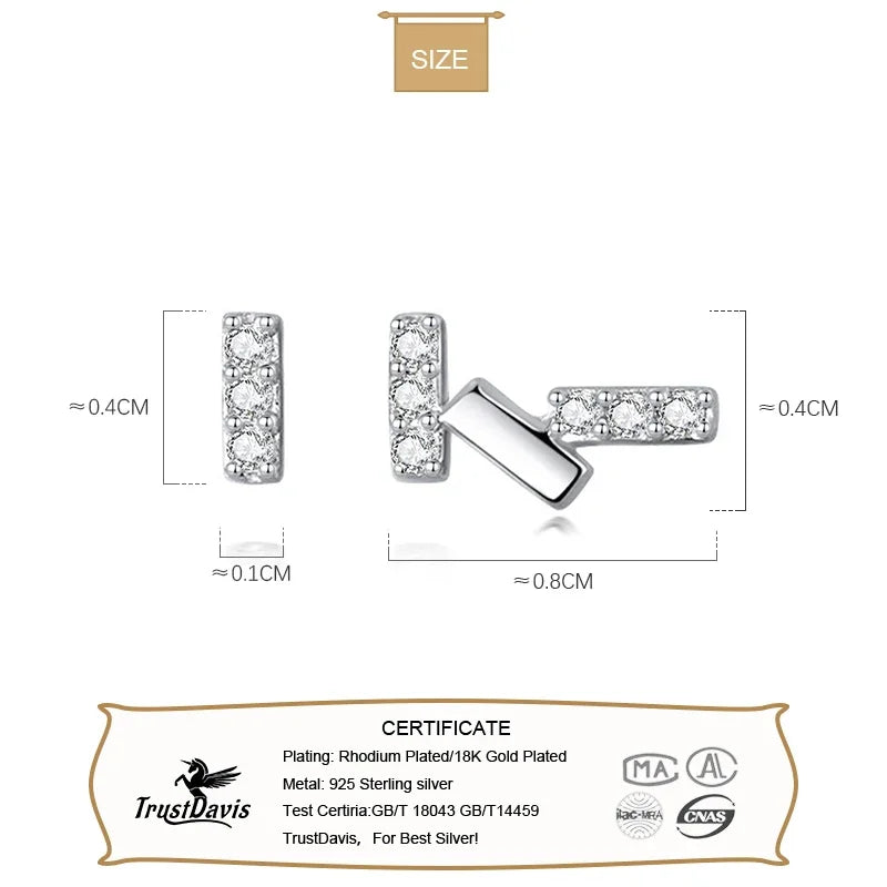 Asymmetric X O Dazzling Stud Earrings For Women Wedding Jewelry DA2116