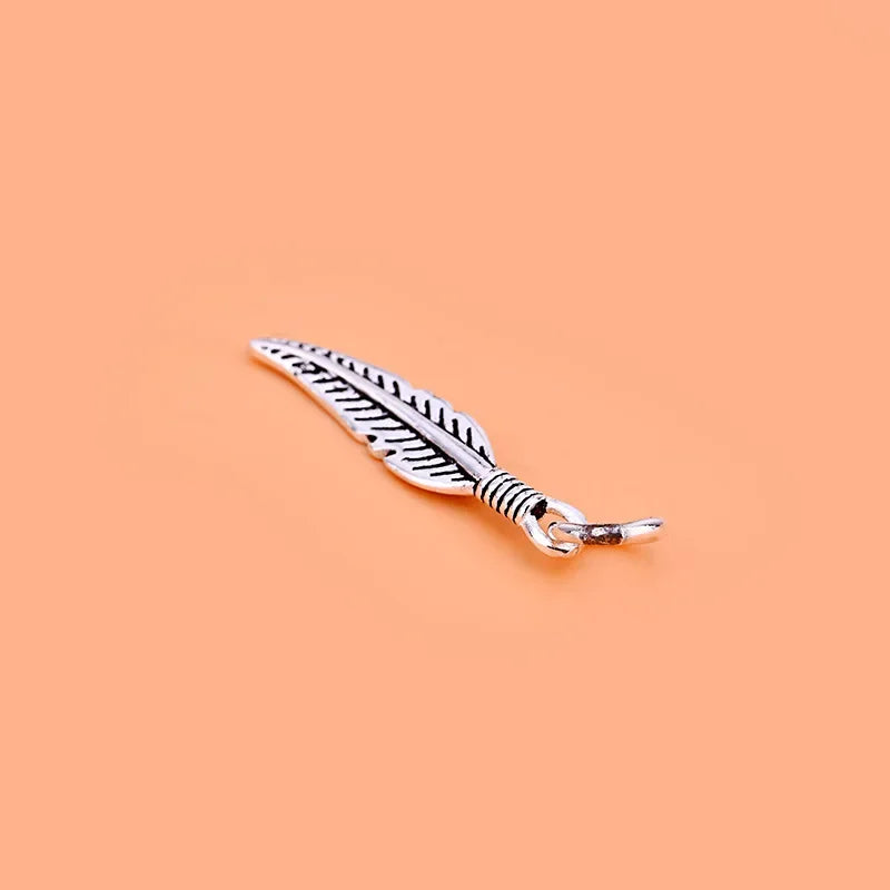 Trendy Feather Charm Pendant Handmade DIY Accessories HY079