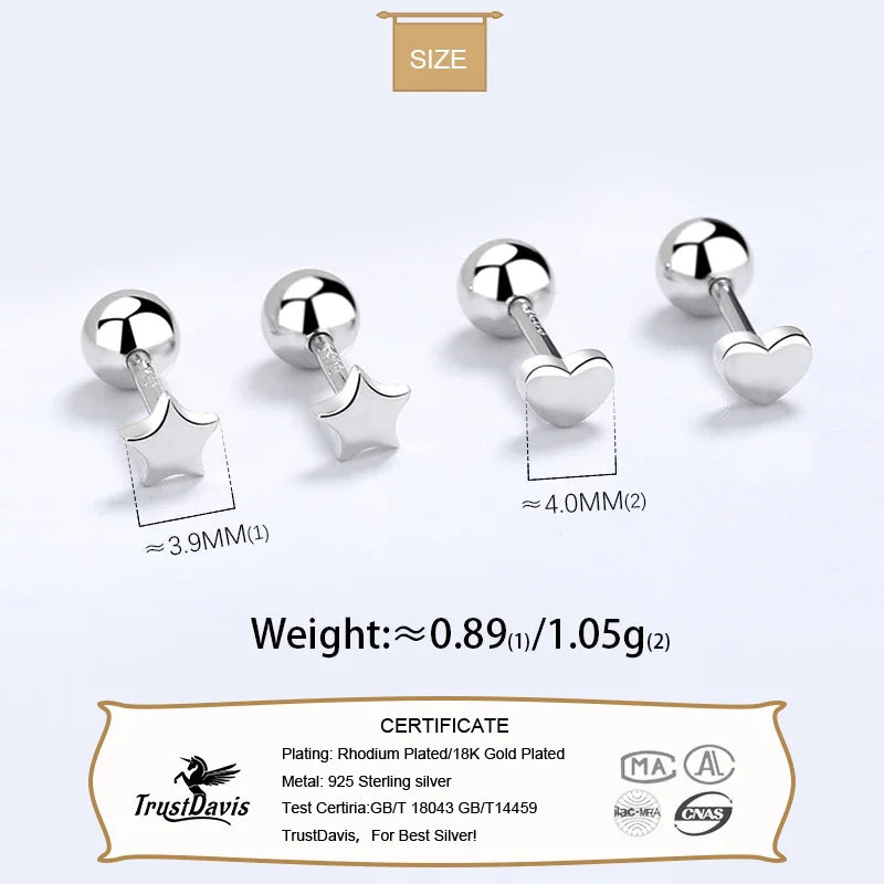 Mini Heart Star Stud Earrings DB1420