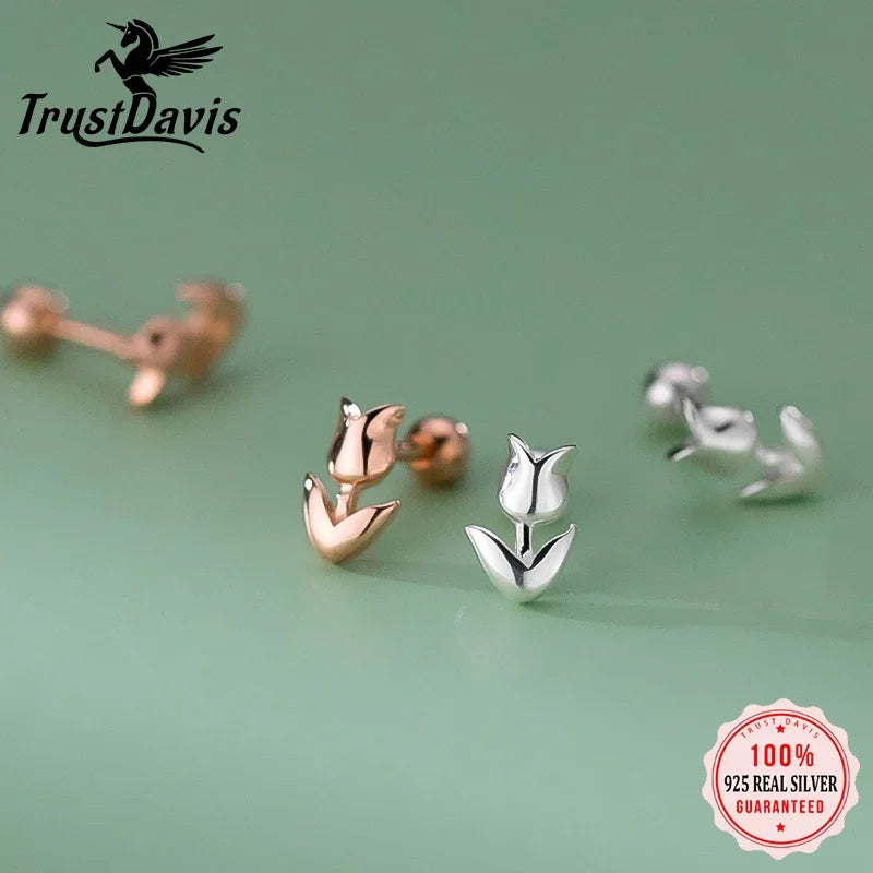 Minimalist Tulip Screw Stud Earrings DS4650
