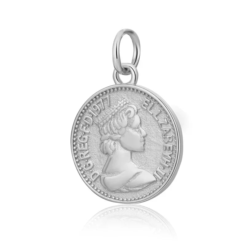 Round queen coin Charm DIY Accessories Jewelry DZ317