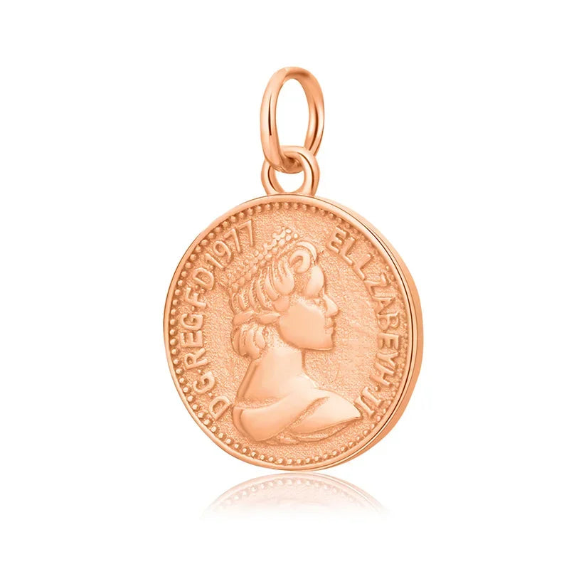 Round queen coin Charm DIY Accessories Jewelry DZ317