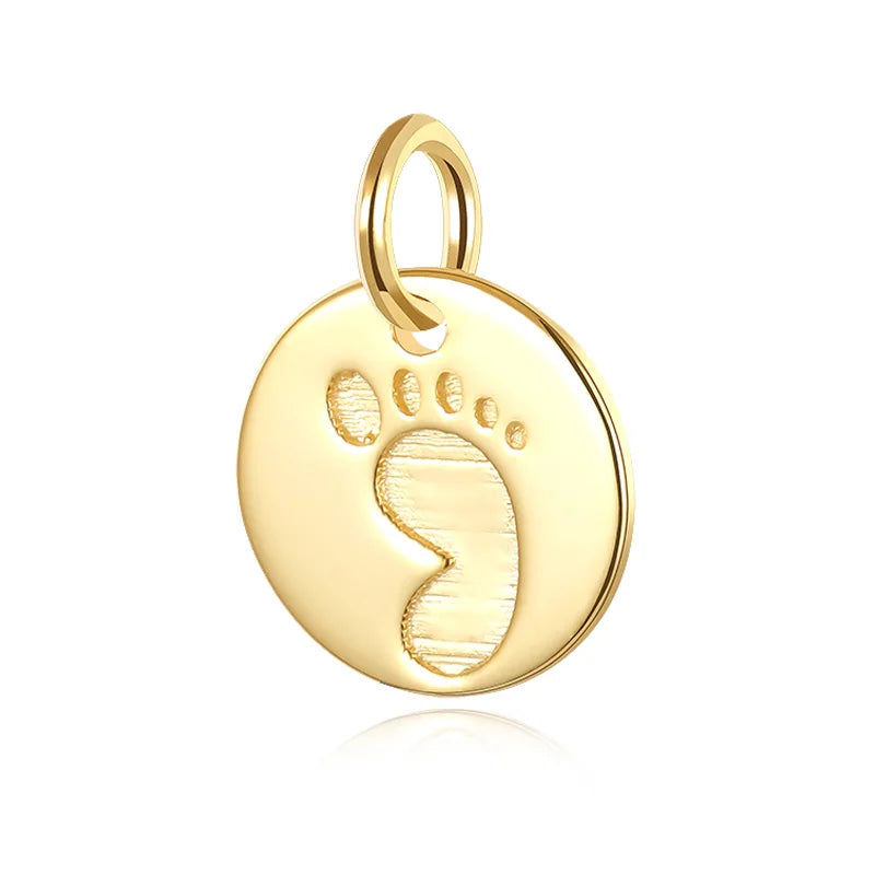 DIY Necklace Round Palm Footprint Accessories Fine S925 Jewelry Gift HY622