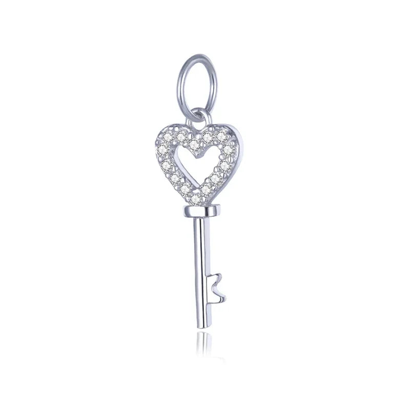 Heart Key Charm Pendant Handmade DIY Accessories DZ419