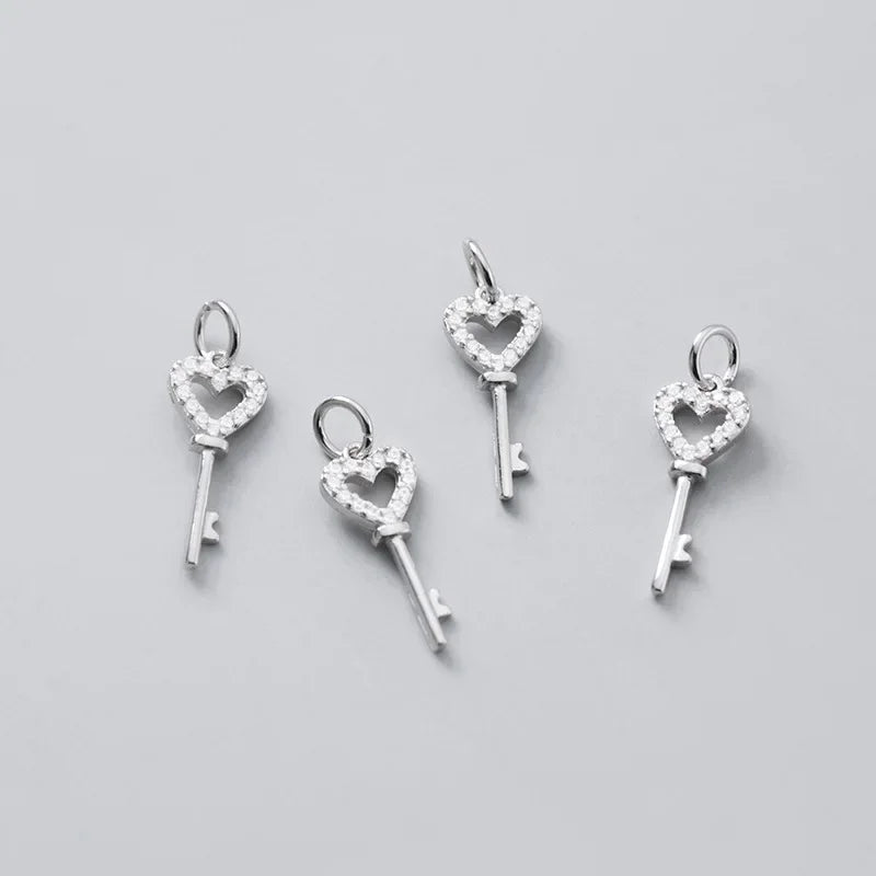 Heart Key Charm Pendant Handmade DIY Accessories DZ419