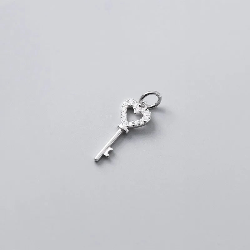 Heart Key Charm Pendant Handmade DIY Accessories DZ419