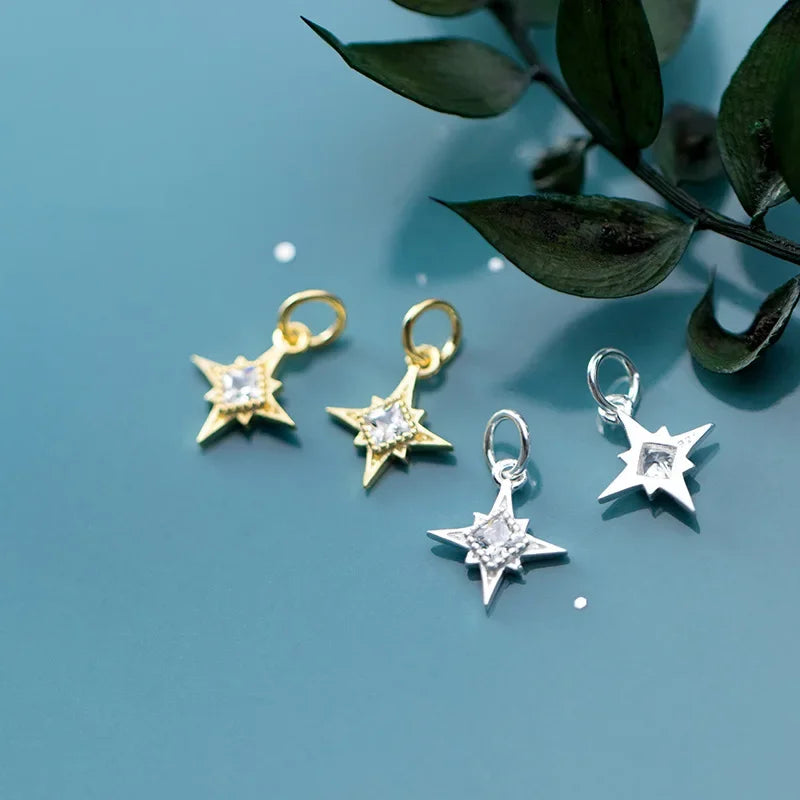 Star CZ Charm Pendant Handmade DIY Accessories DZ409