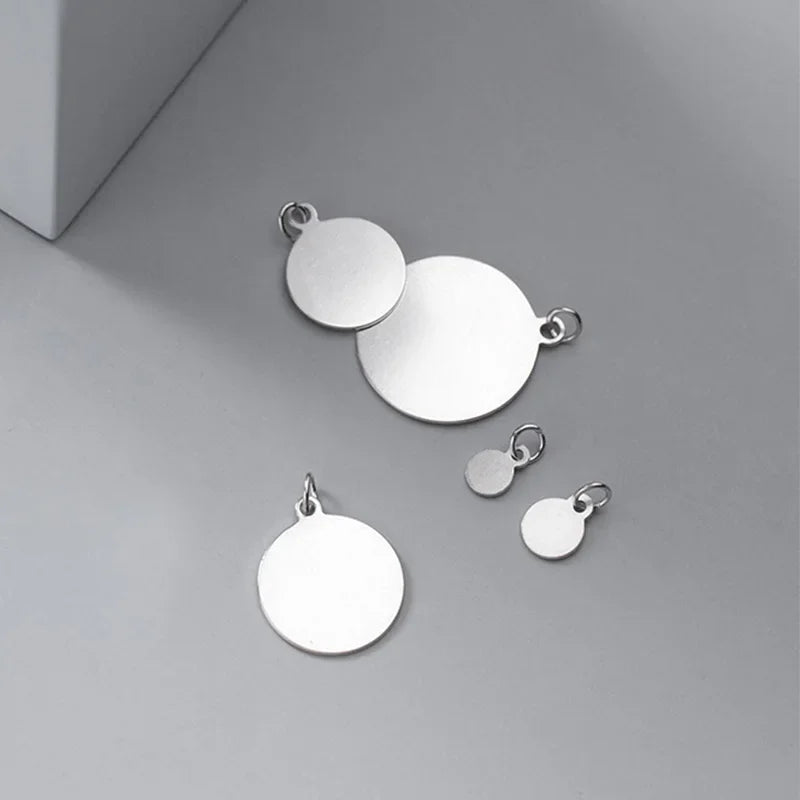 Simple Smooth Round Wafers Charm Pendant DZ21