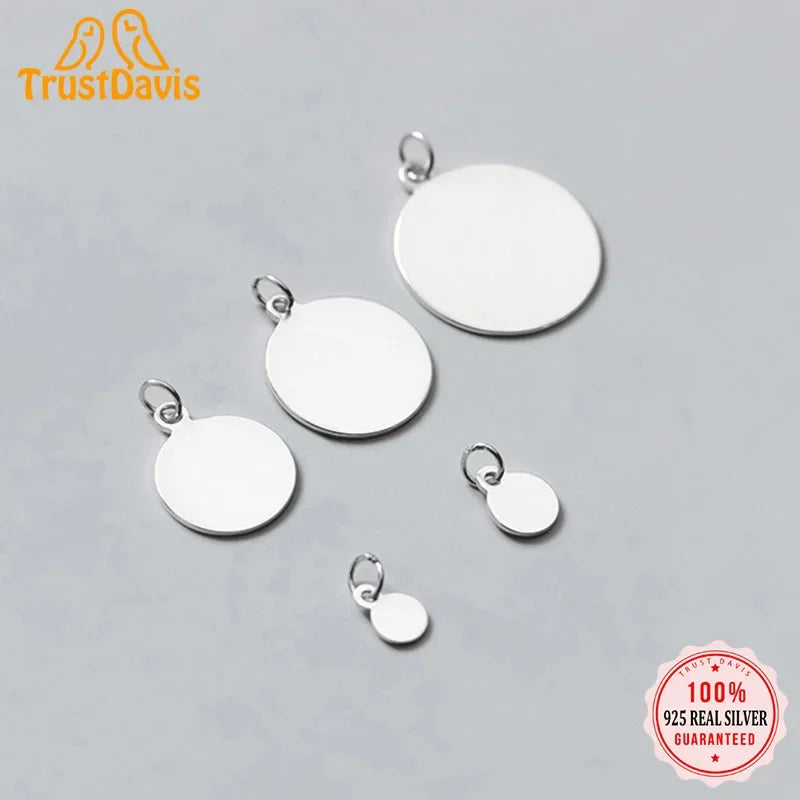 Simple Smooth Round Wafers Charm Pendant DZ21