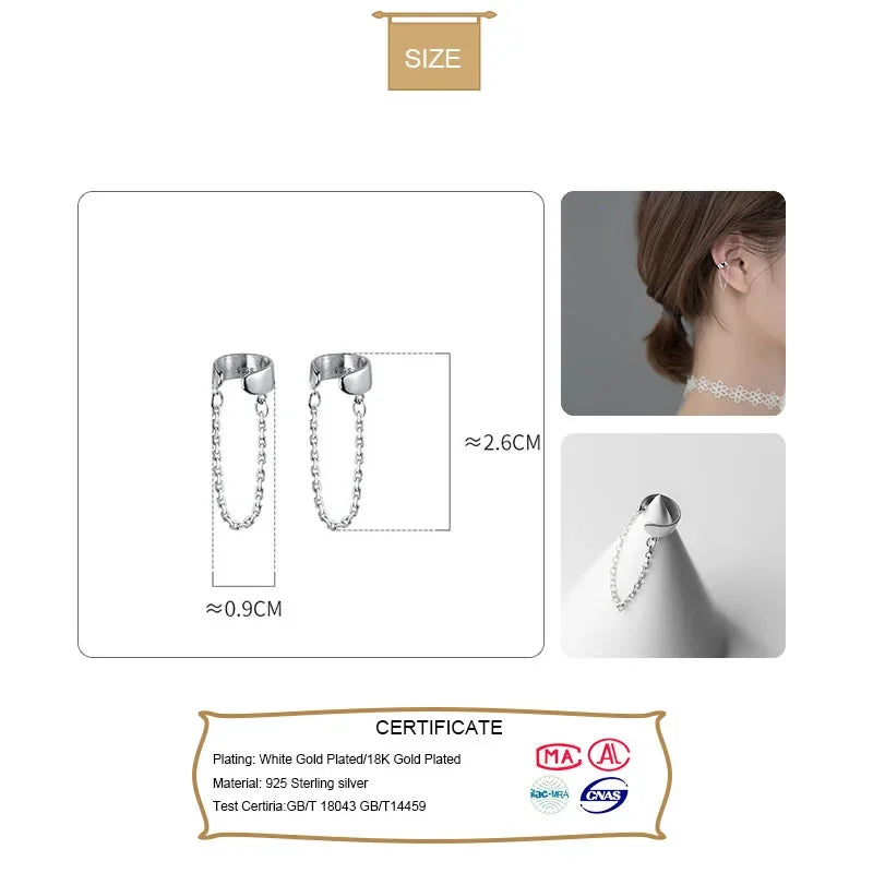 Smooth Chain Surface Clip on Earrings DB1233