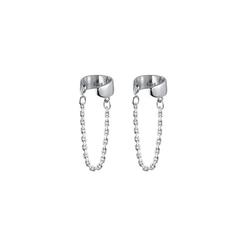Smooth Chain Surface Clip on Earrings DB1233