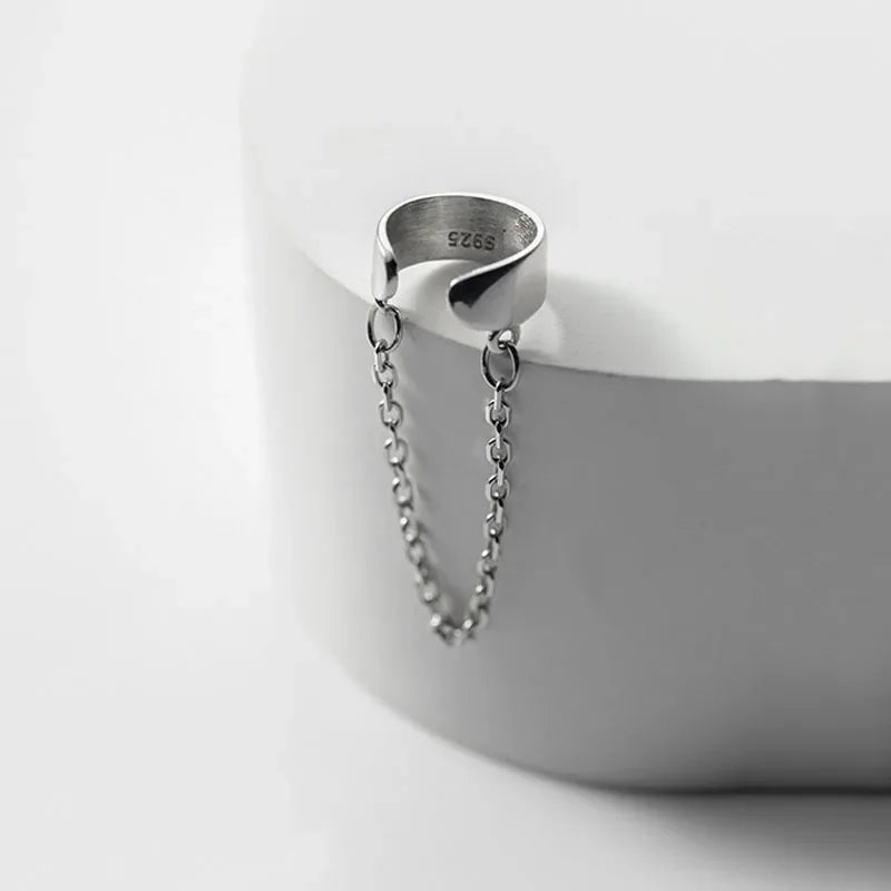 Smooth Chain Surface Clip on Earrings DB1233
