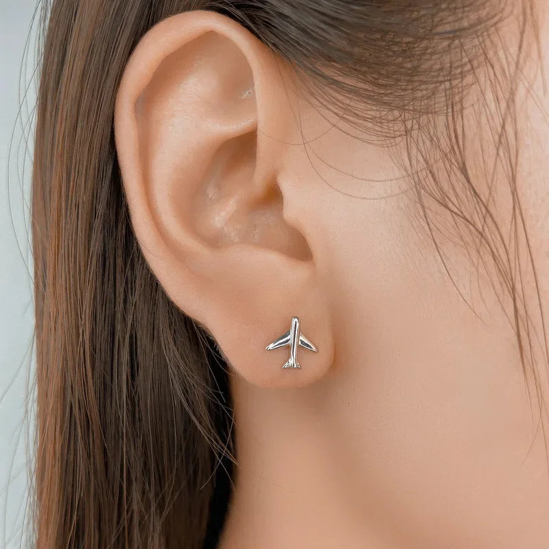 Sweet Asymmetric Clouds Plane Stud Earrings DA2921