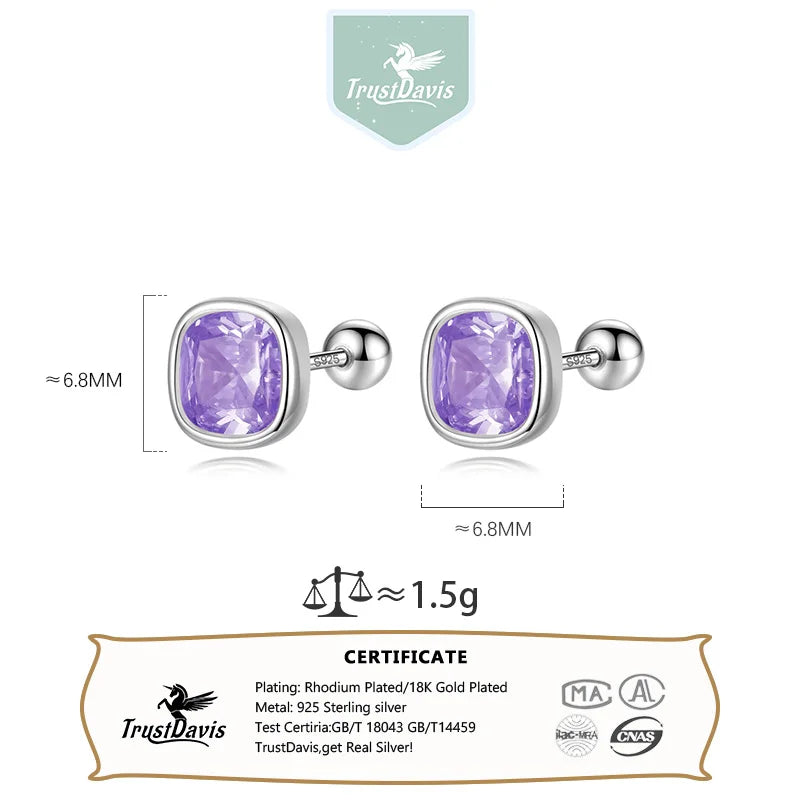 Sweet Geometric CZ Screw Stud Earrings DS4052