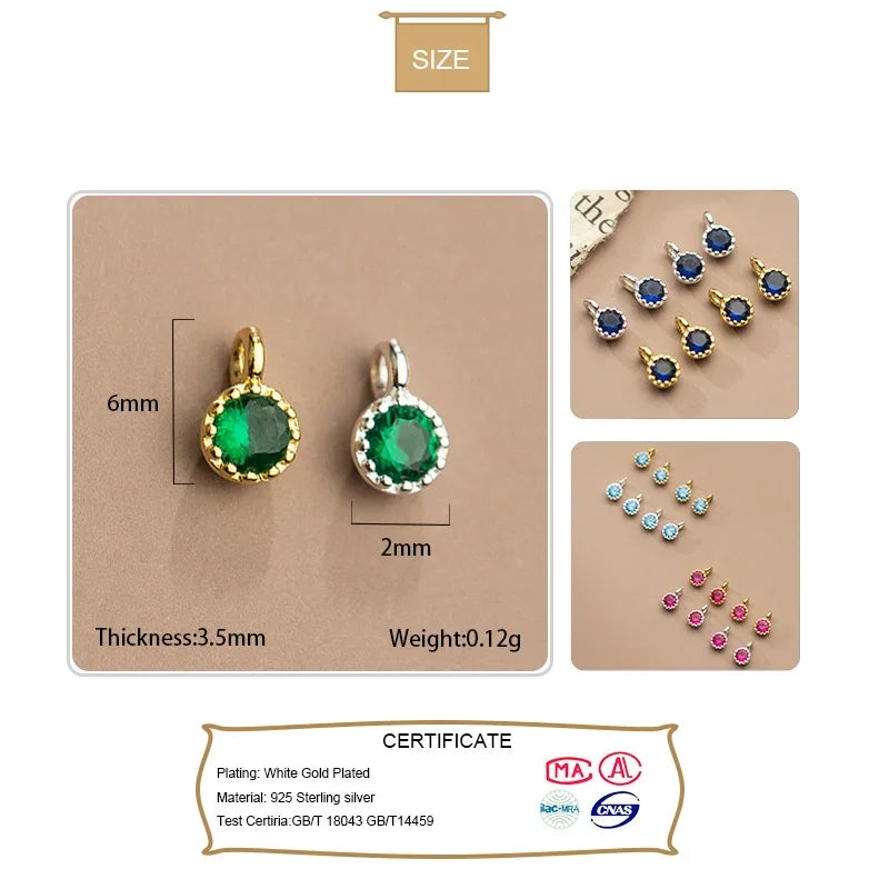 Round Color Charms Pendant DIY Accessories HY294