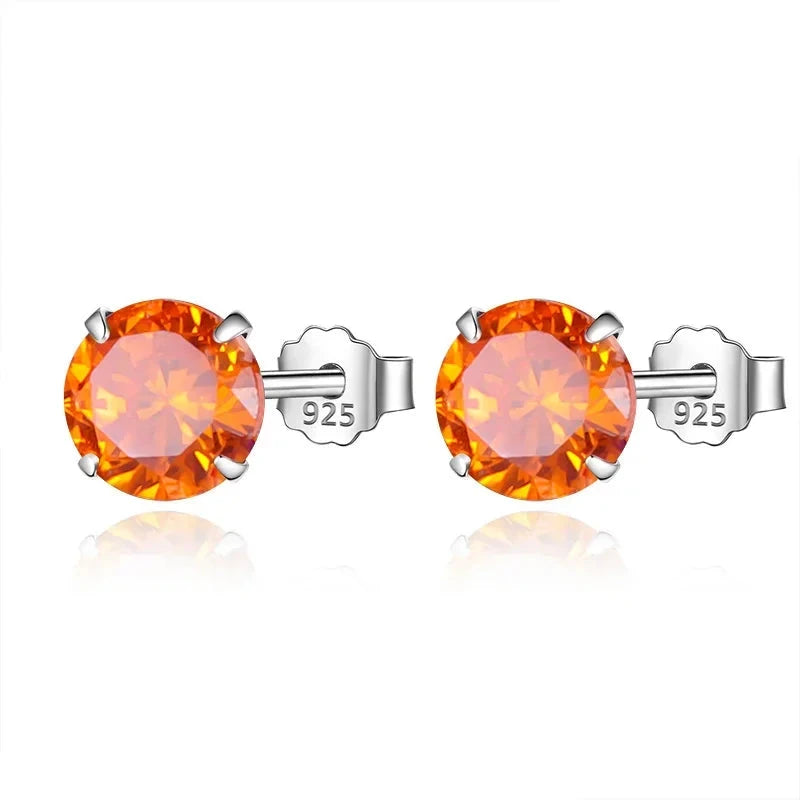 Sweet Round Zircon Colorful Earrings DS4084