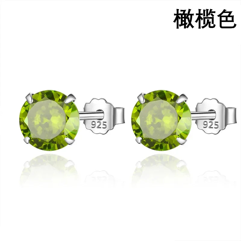 Sweet Round Zircon Colorful Earrings DS4084