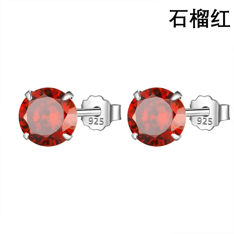 Sweet Round Zircon Colorful Earrings DS4084